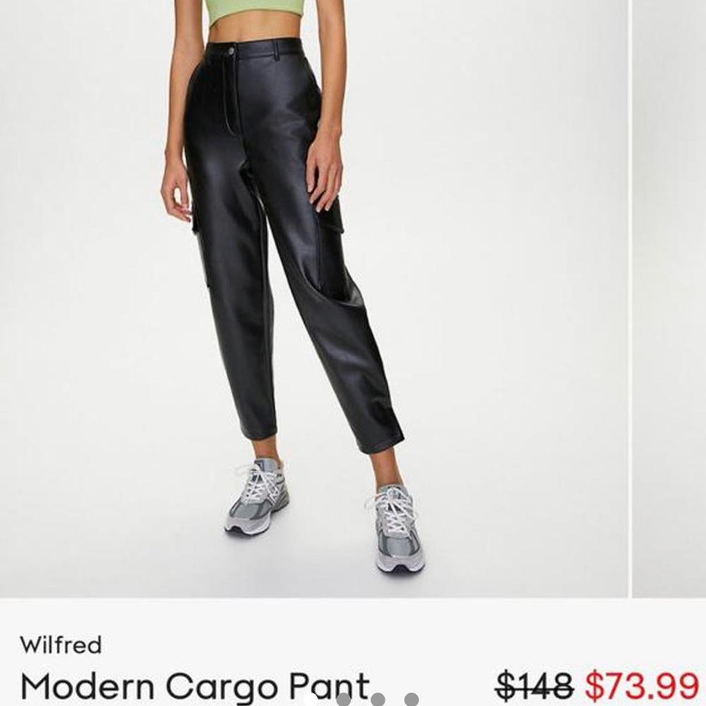 Aritzia modern cargo leather pants